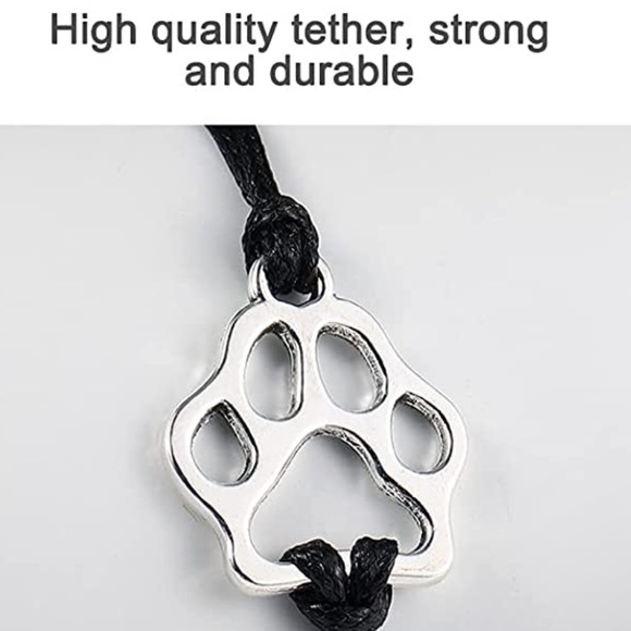 Stainless Steel Paw Print Adjustable Rope Bracelet - Picture 13 of 16